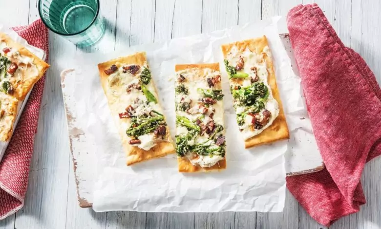 Бяла пица с бекон