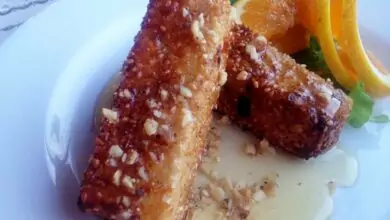 Печено сирене с мед и орехи