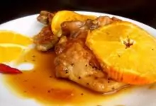 Свински котлет с портокалов сос