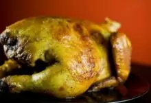 печено пиле с пушено сирене