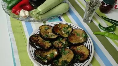 пържен патладжан с чесън