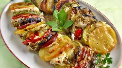 Задушени тиквички с патладжан и гъби