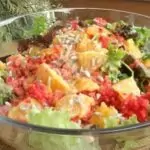 Салата с портокал, червено цвекло и тахан