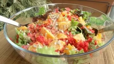 Салата с портокал, червено цвекло и тахан