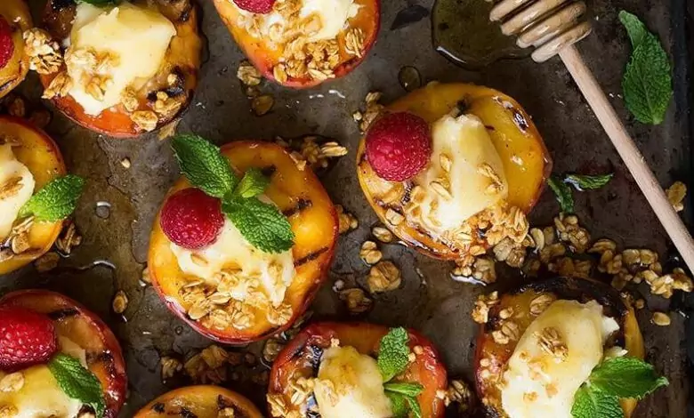 Праскови на грил с маскарпоне